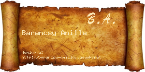 Barancsy Anilla névjegykártya